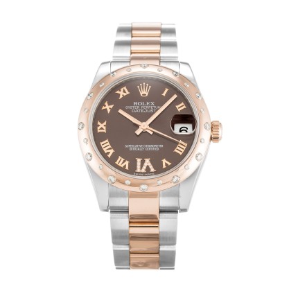 UK Rose Gold & Steel set with Diamonds Replica Rolex Datejust Lady 178341-31 MM Watches