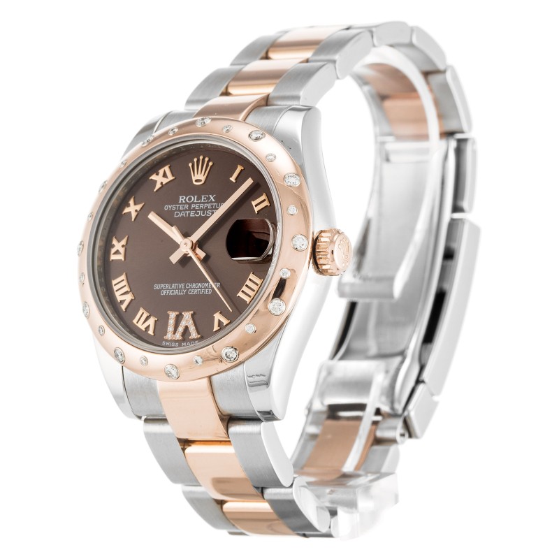 UK Rose Gold & Steel set with Diamonds Replica Rolex Datejust Lady 178341-31 MM Watches