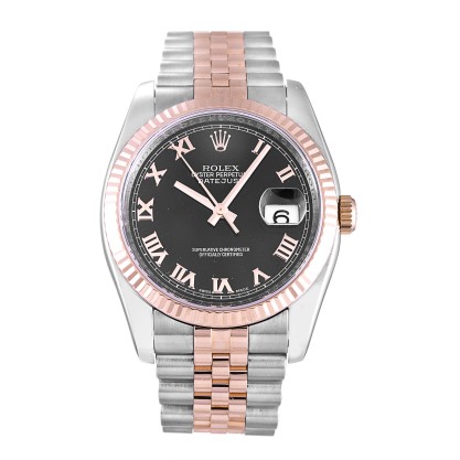 UK Steel & Rose Gold Replica Rolex Datejust 116231-36 MM Watches