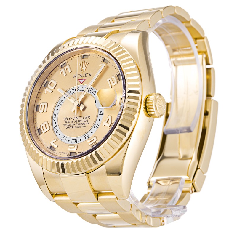 UK Yellow Gold Replica Rolex Sky-Dweller 326938-42 MM Watches