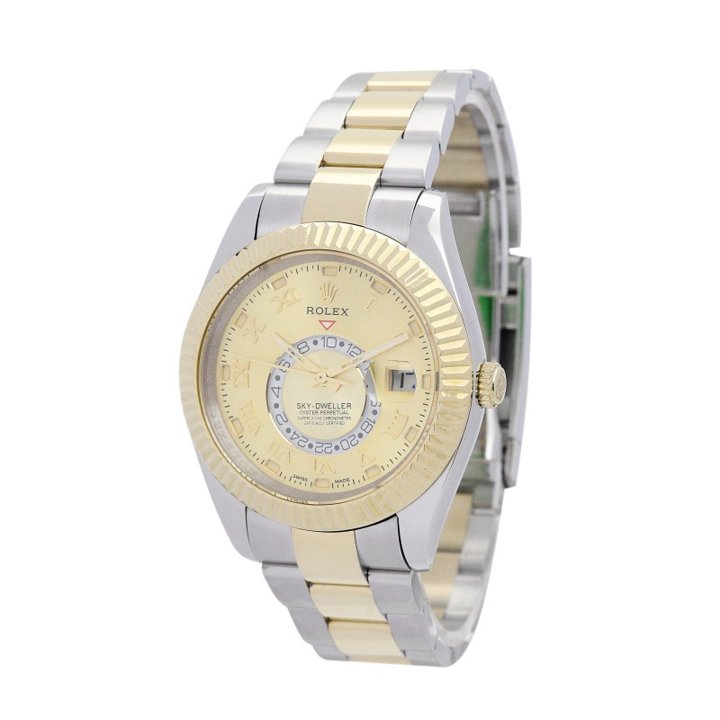 UK Yellow Gold Replica Rolex Sky-Dweller 326938-42 MM Watches