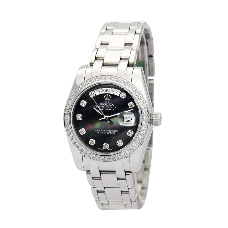 UK Platinum set with Diamonds Replica Rolex Day-Date 118346-36 MM Watches